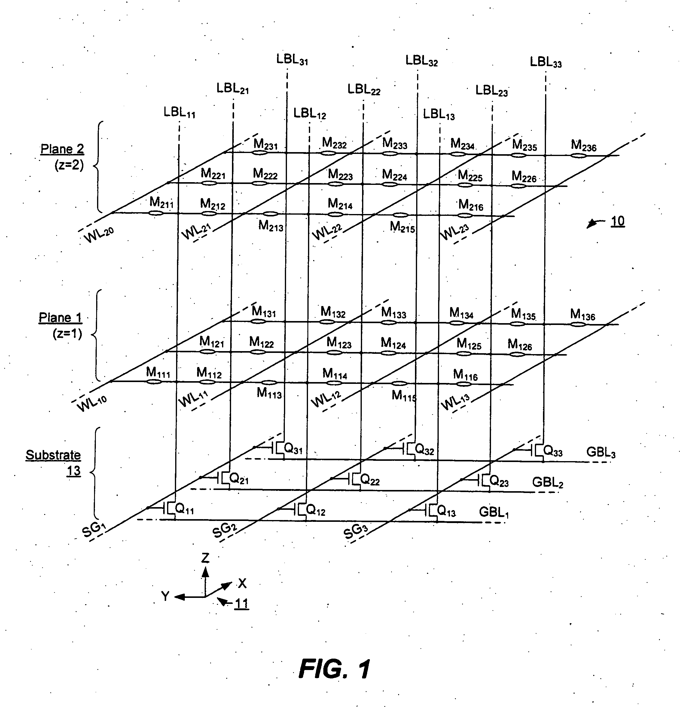 Three-Dimensional Array of Re-Programmable Non-Volatile Memory Elements Having Vertical Bit Lines and a Single-Sided Word Line Architecture