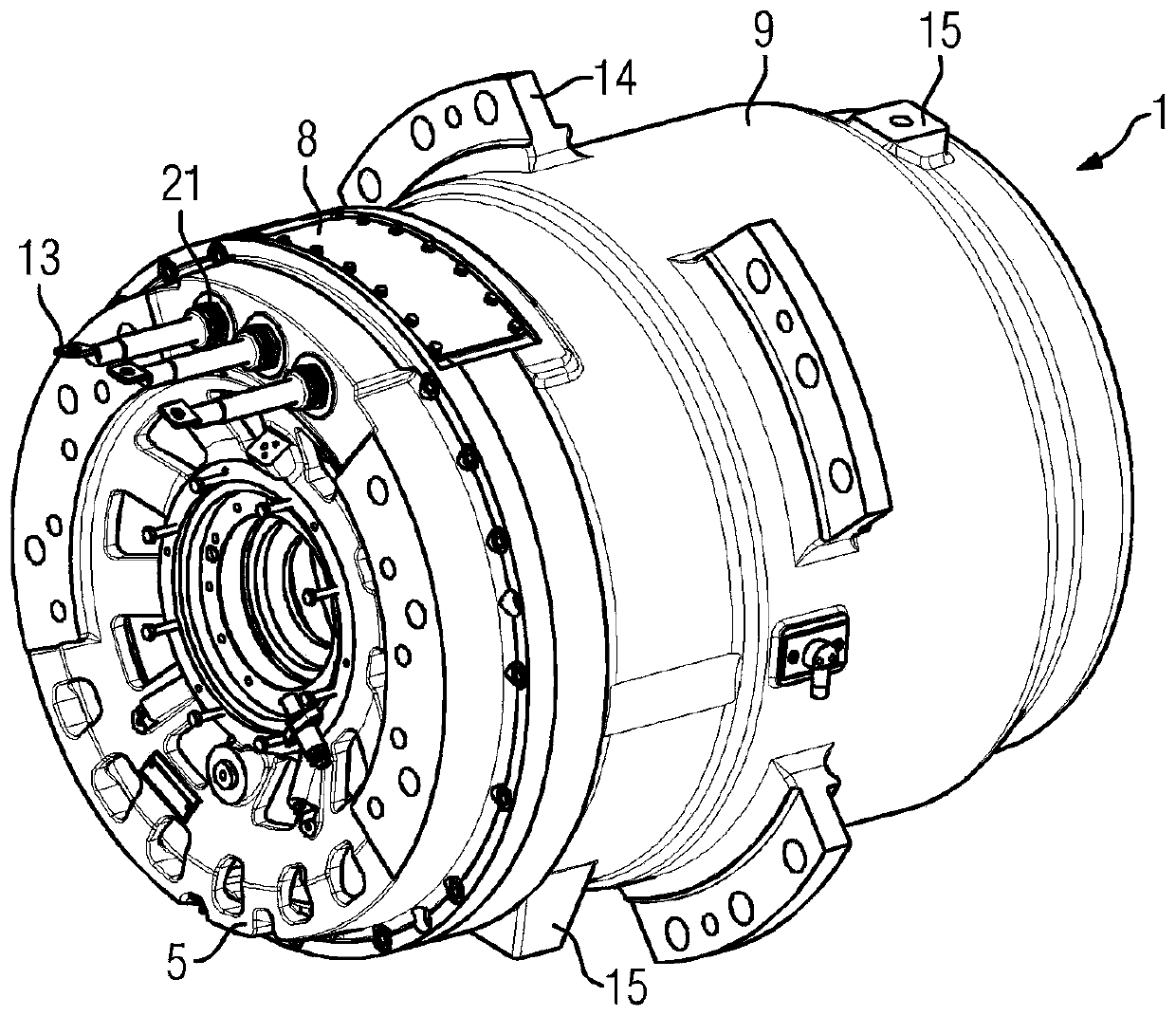 Integrated terminal box of a rotary dynamoelectric machine