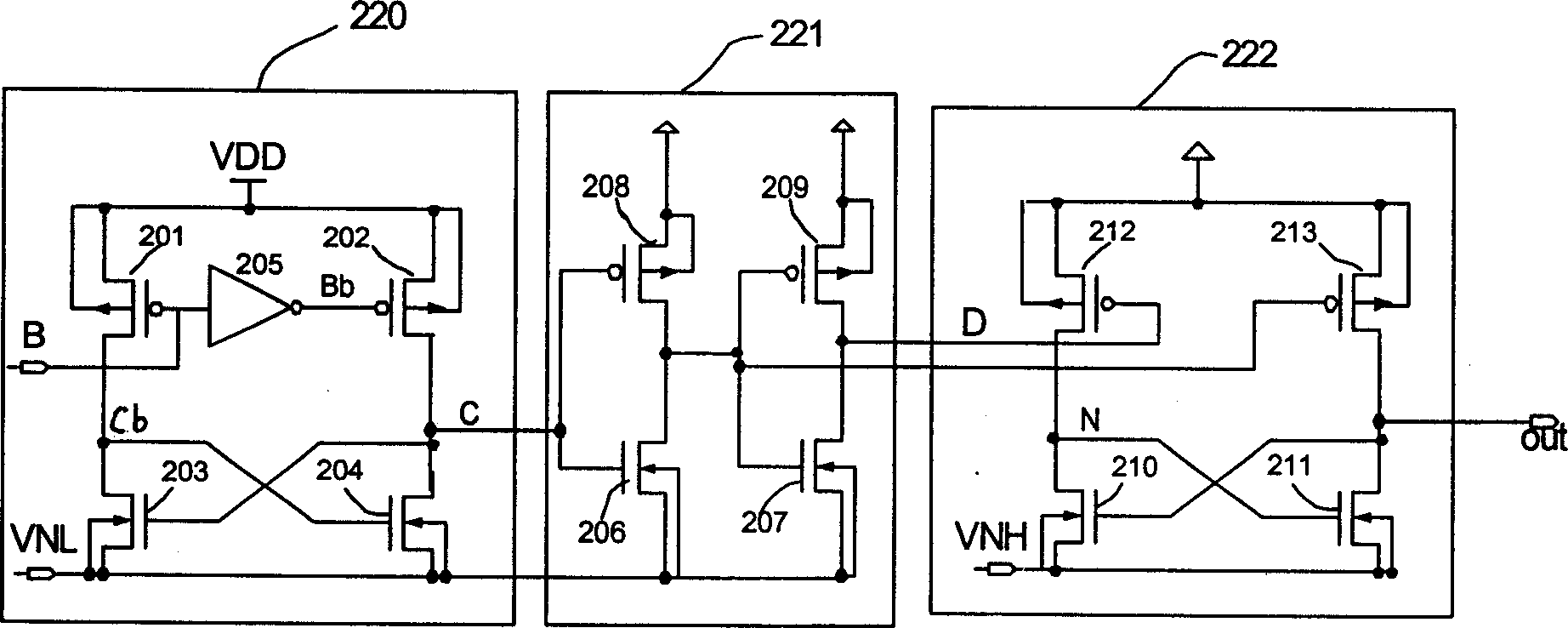 Negative voltage decoding circuit