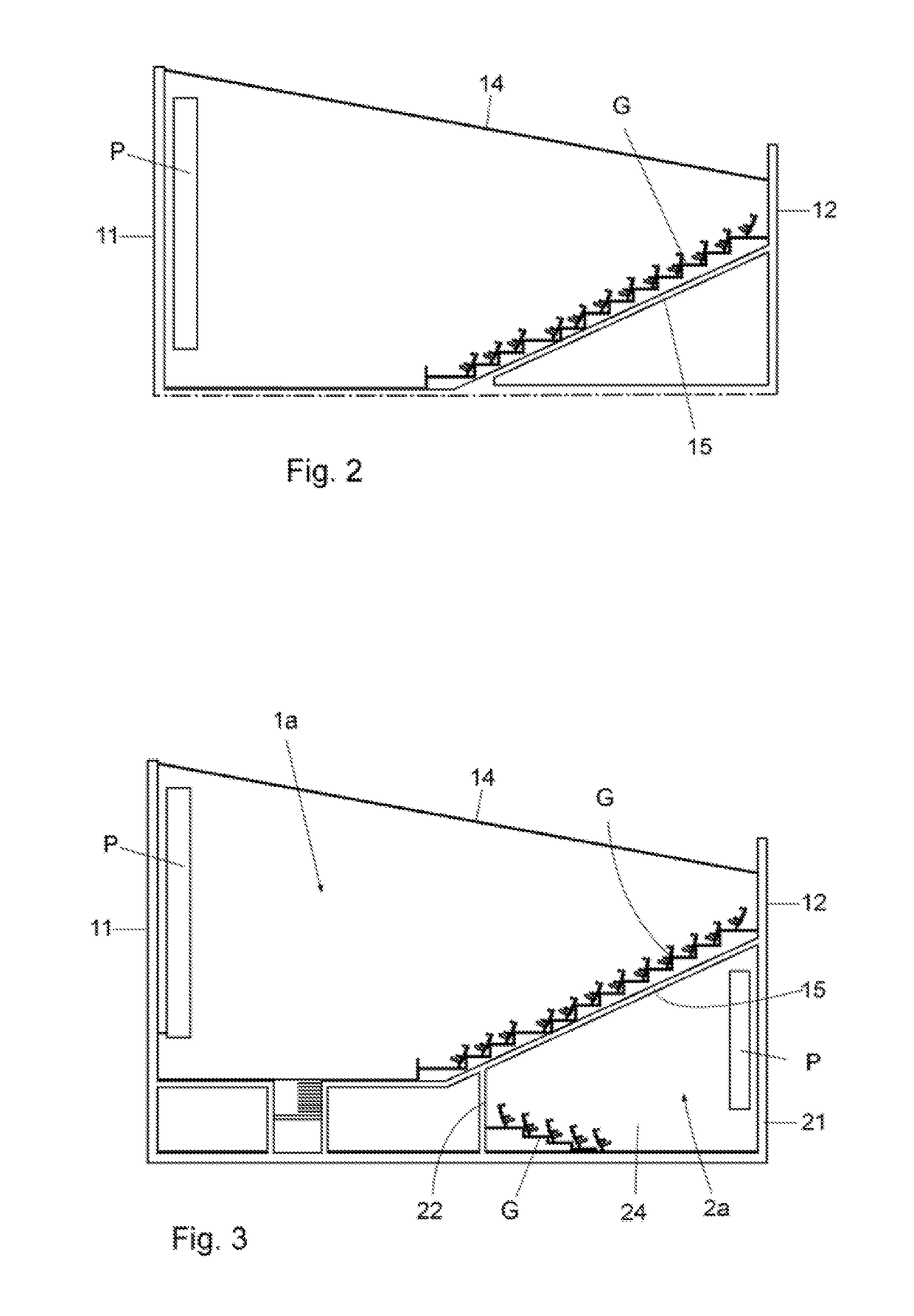 Arrangement of cinemas in multiplex cinemas and cinema room for a multi-screen cinema