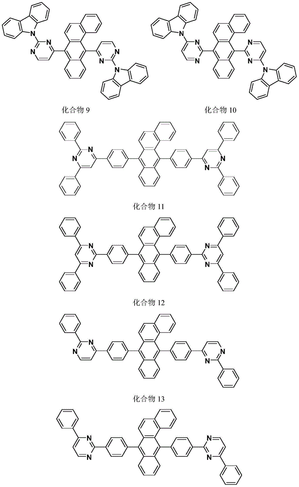 A kind of benzanthracene derivative containing pyrimidine or pyrazine or triazine group and its application