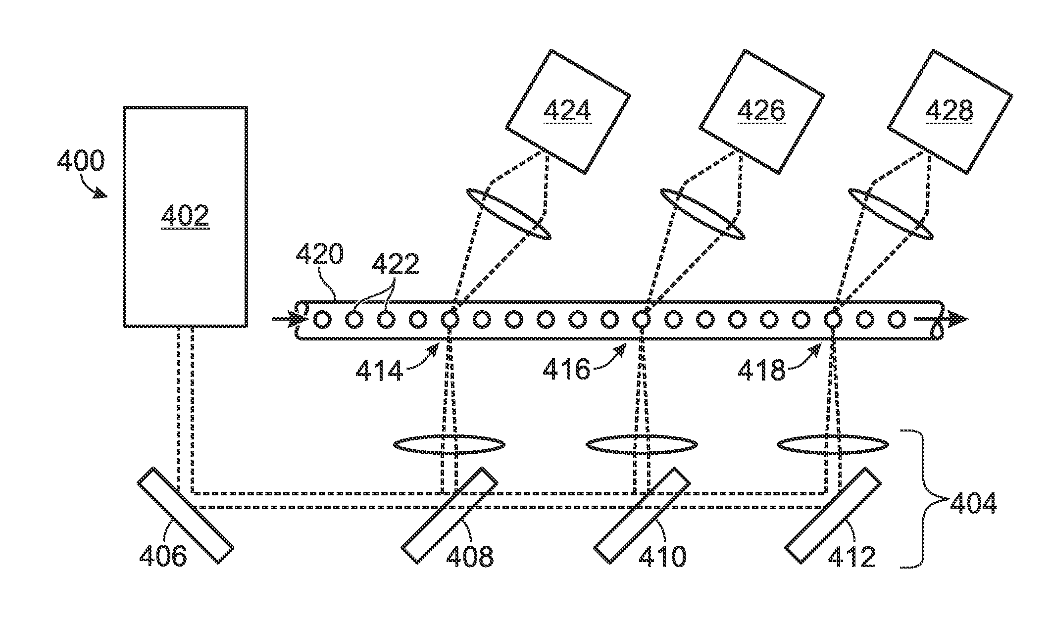 System for detection of spaced droplets
