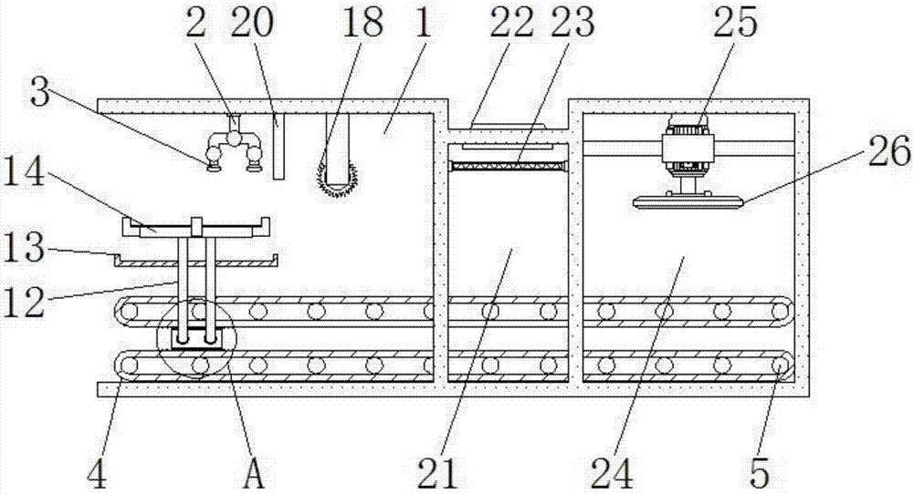 Wood polishing device for building construction and capable of achieving pre-grinding