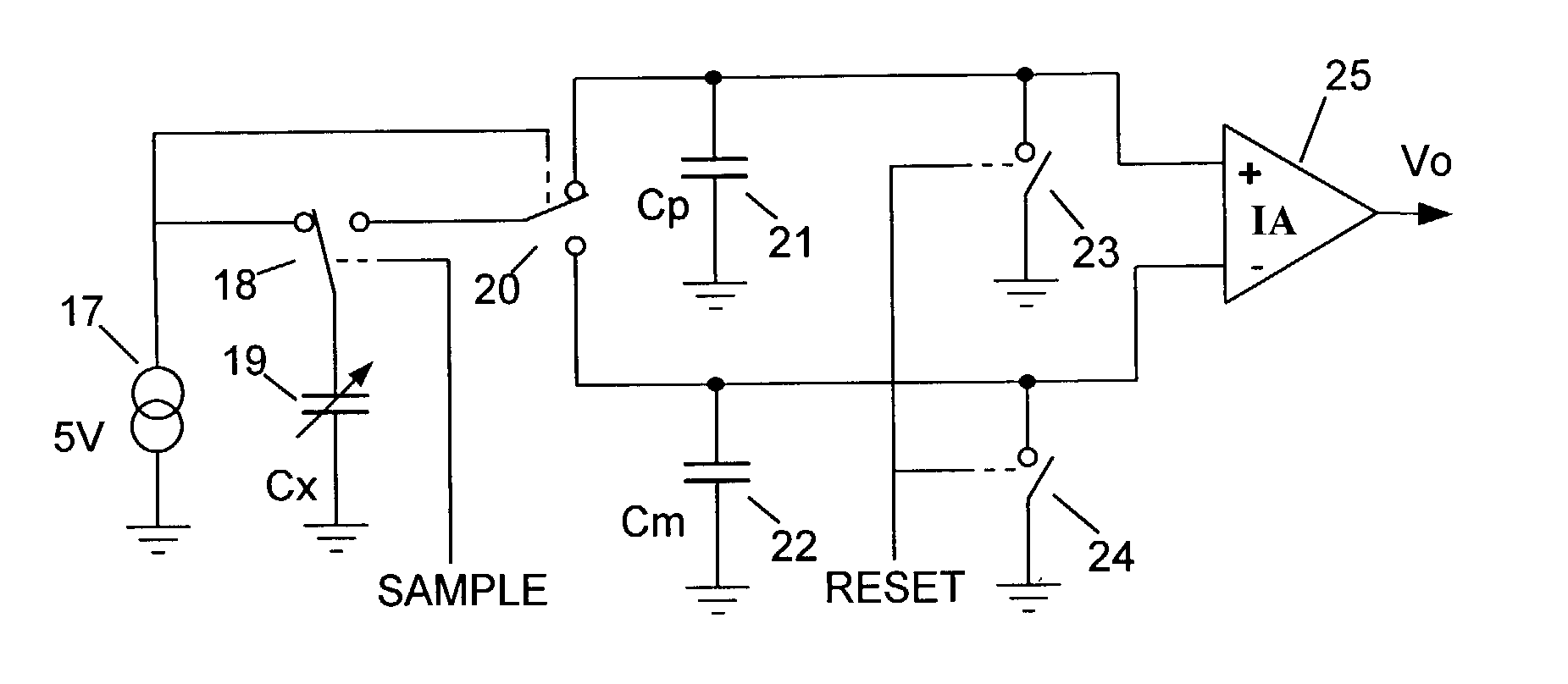 Capacitive sensor circuit with good noise rejection