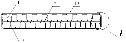 A double-wave inner fin structure intercooler