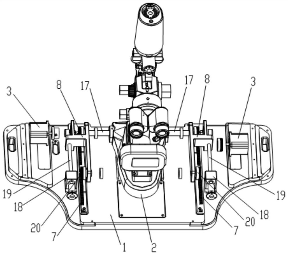 Automatic adjustment slit lamp microscope device and control system thereof