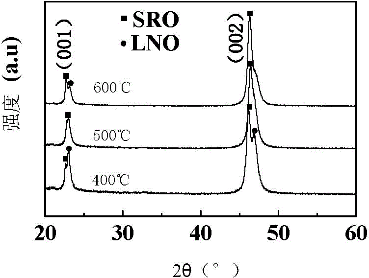 Method for preparing strontium ruthenate film with highly (001) preferred orientation at low temperature