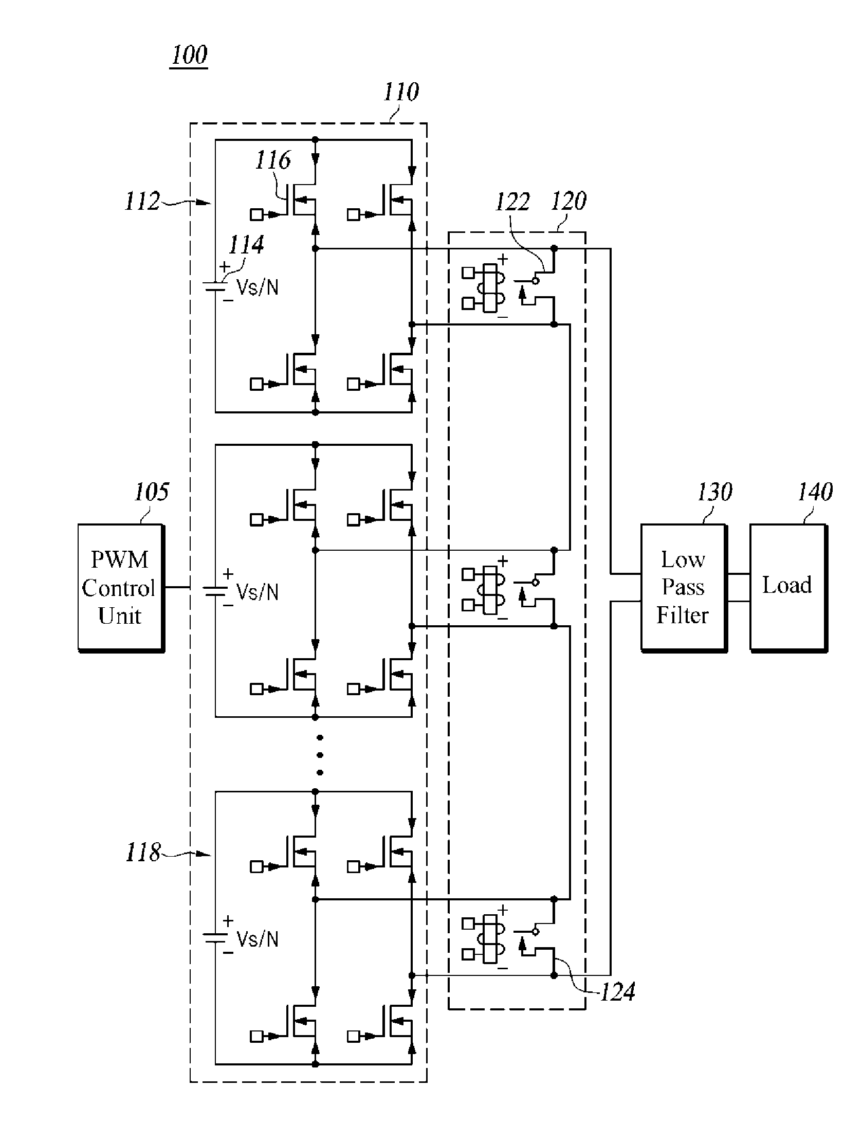 Switching amplifier and control method therefor