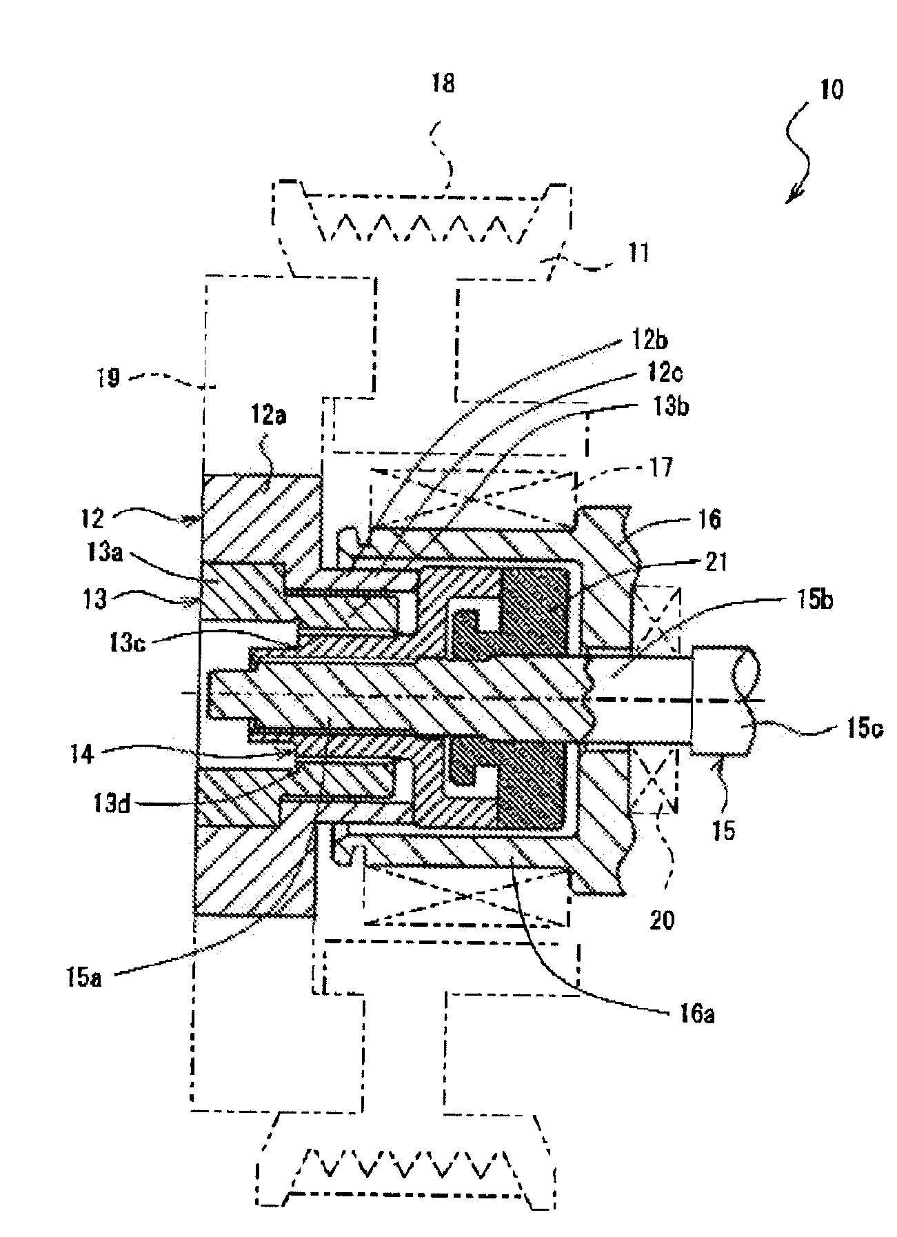 Power transmission device of a compressor