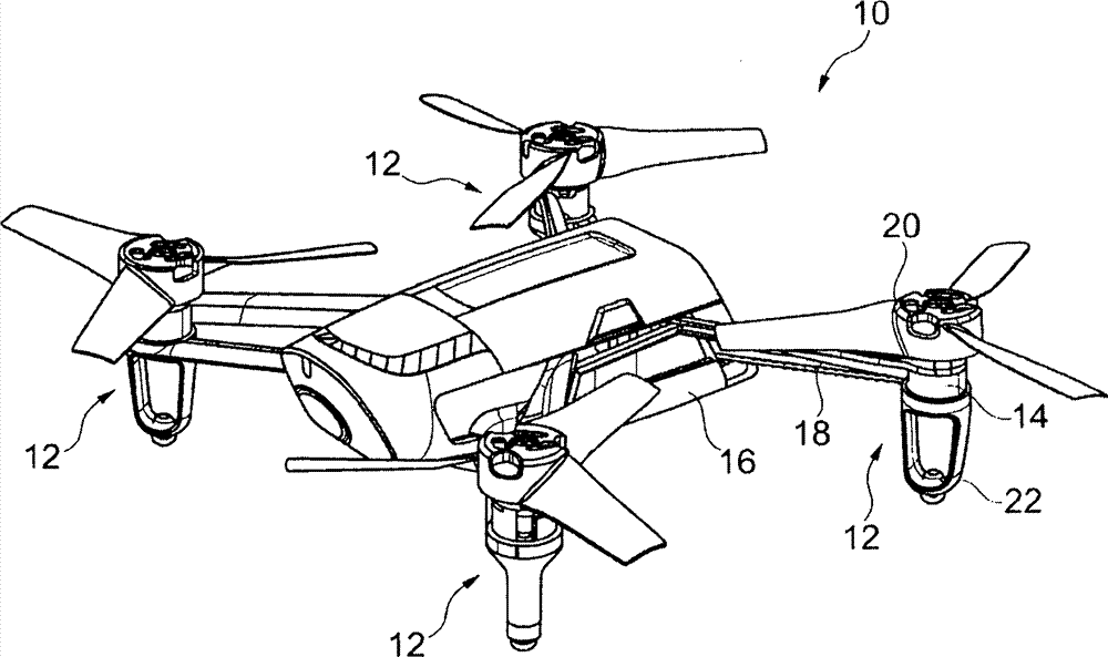 Rotary-wing drone with gearless-drive and fast-mounting propellers