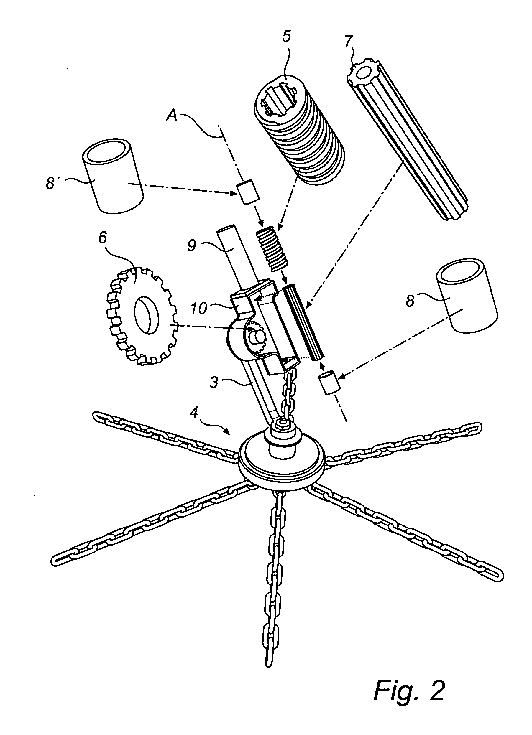 Pivoting Device for a Centrifugal Traction Assembly of a Vehicle