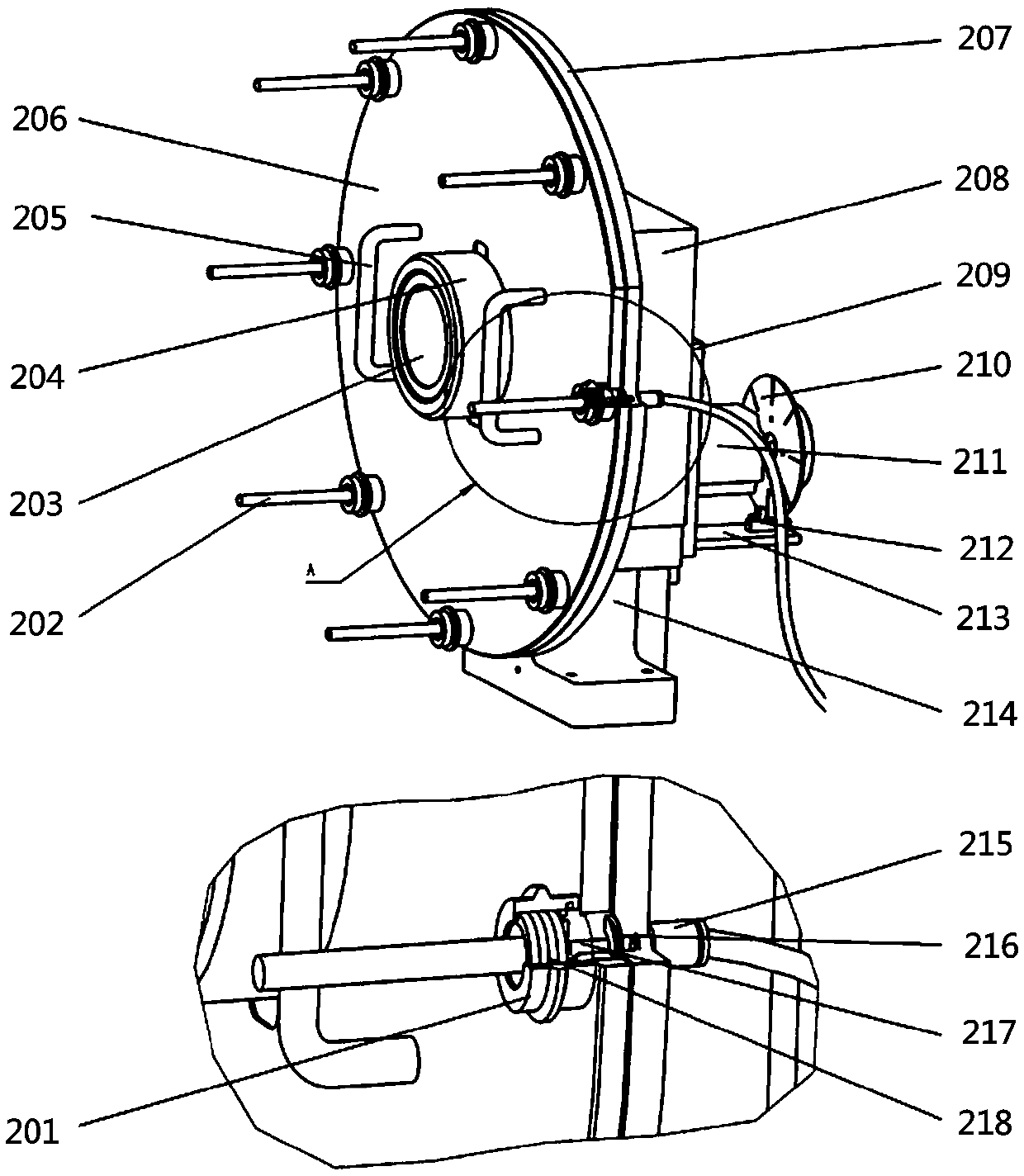 Rotating disc type cigarette inserting device for detecting cigarette ends