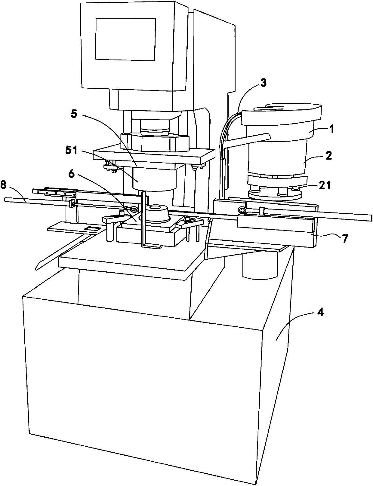 Vibrating feeding device, embossing equipment for chopsticks and production method