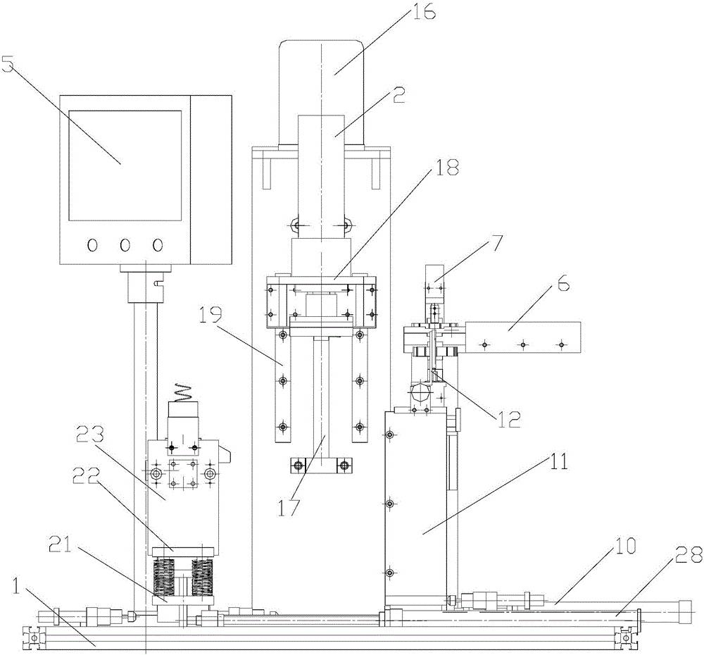 Automatic drain valve deck screwing device and assembling method of valve deck