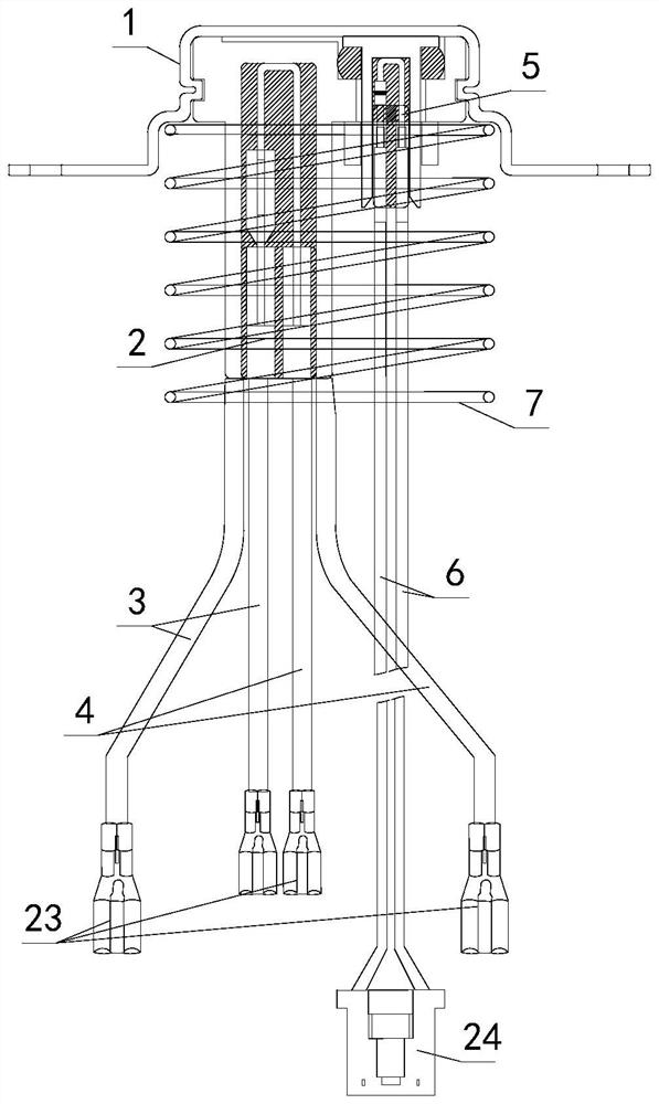 Frame type cavity opening insulation temperature sensor