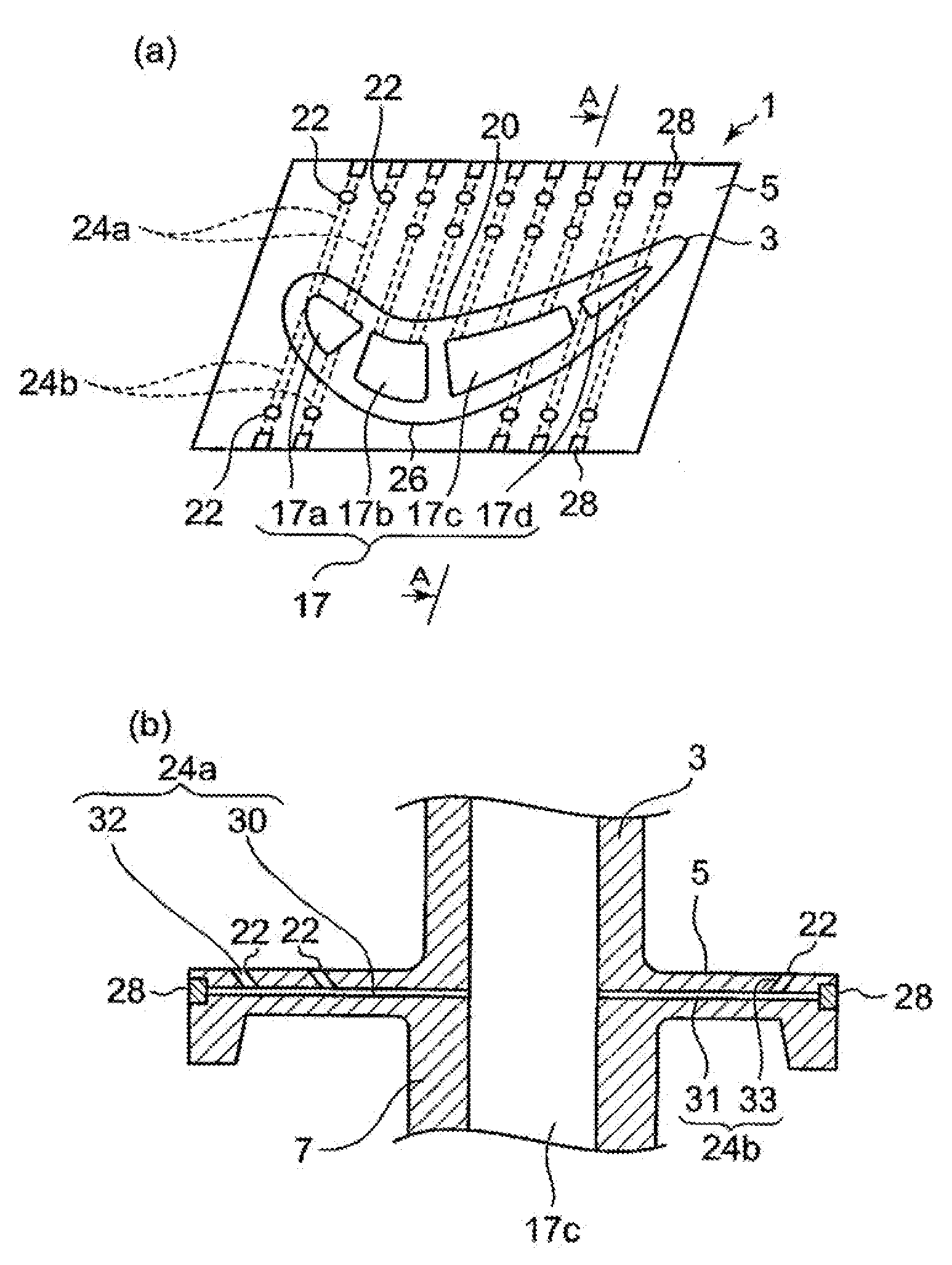 Platform cooling structure for gas turbine moving blade