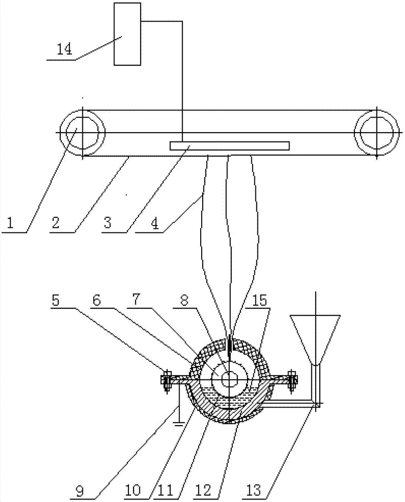Upward spinning type melt electrostatic spinning device using rotary shaft with embossment as emitter
