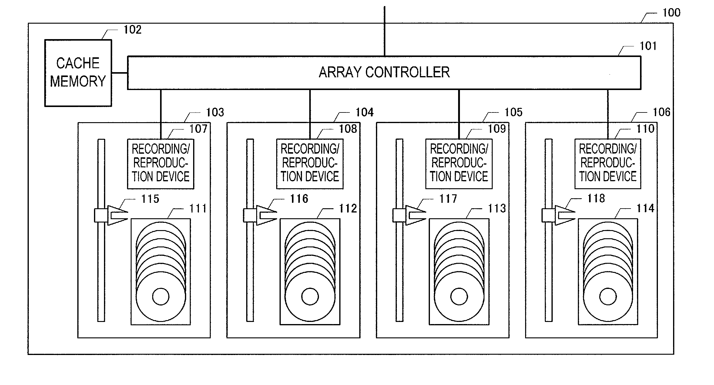 Optical disk array device