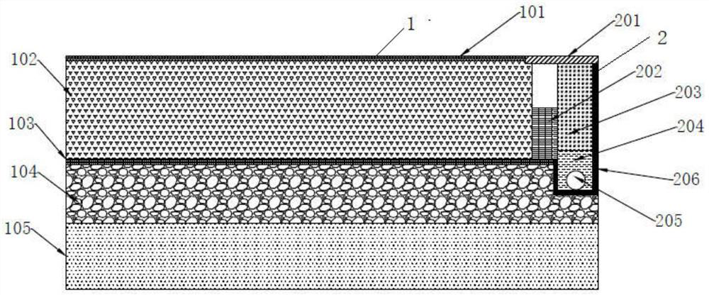 A drainage sidewalk capable of stagnant water purification