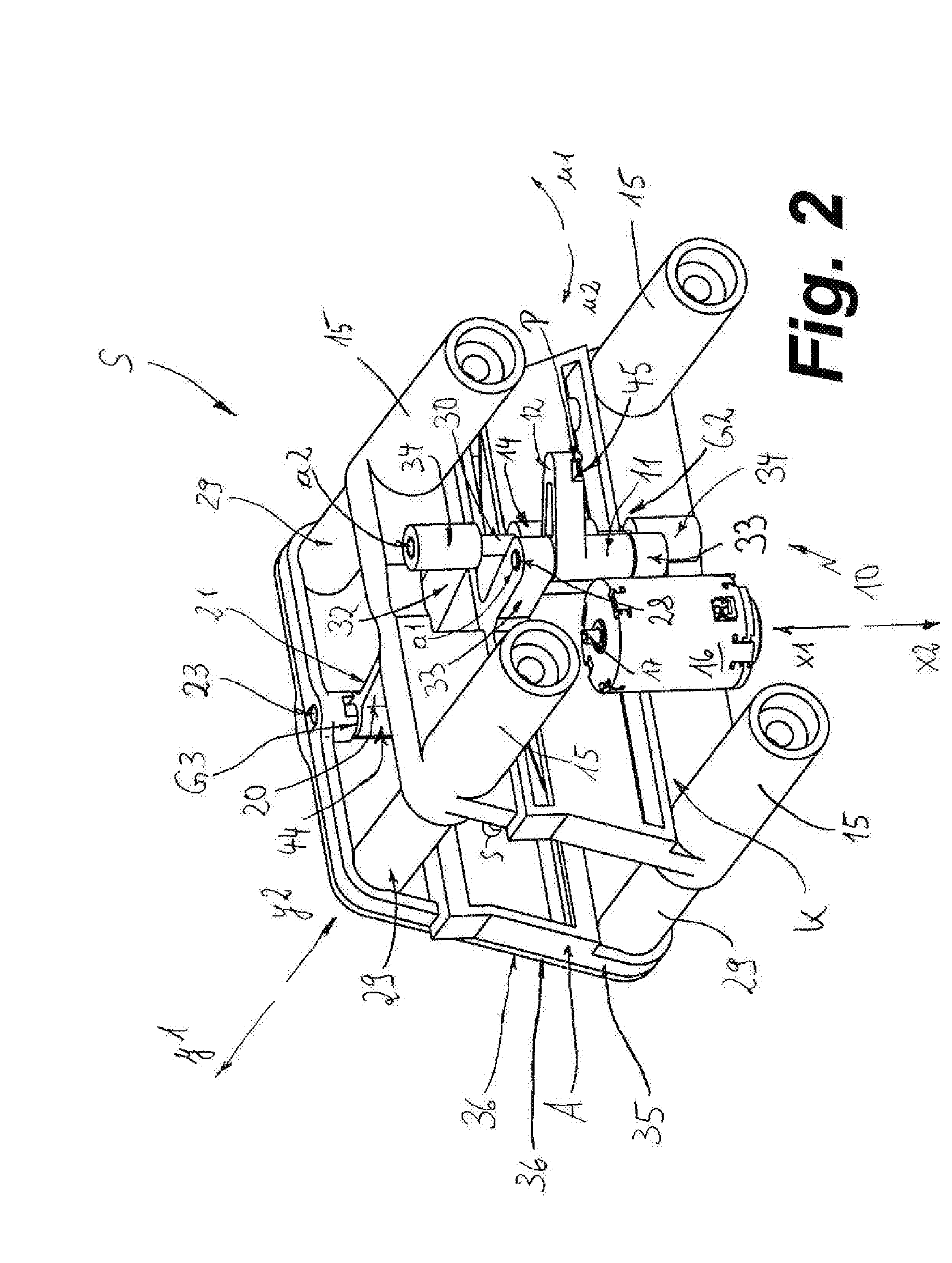 Latch for a motor-vehicle headrest
