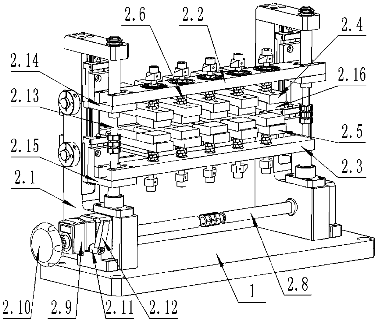 Ultra-wide fin folding device convenient to adjust