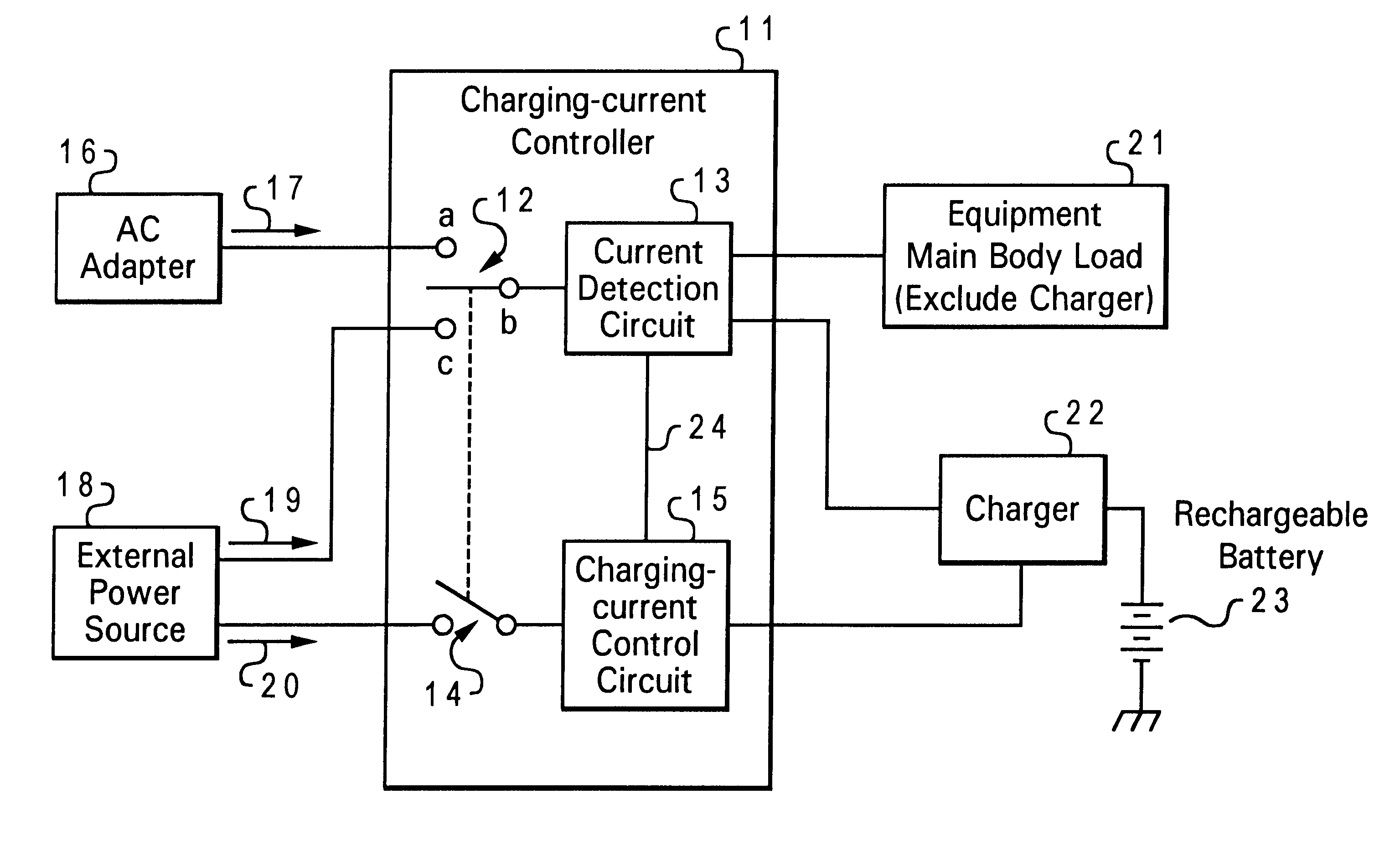 Method and apparatus for controlling battery charging current