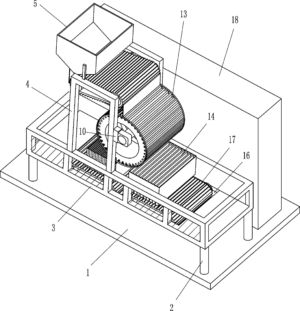 A sorting and threading machine for party ginseng