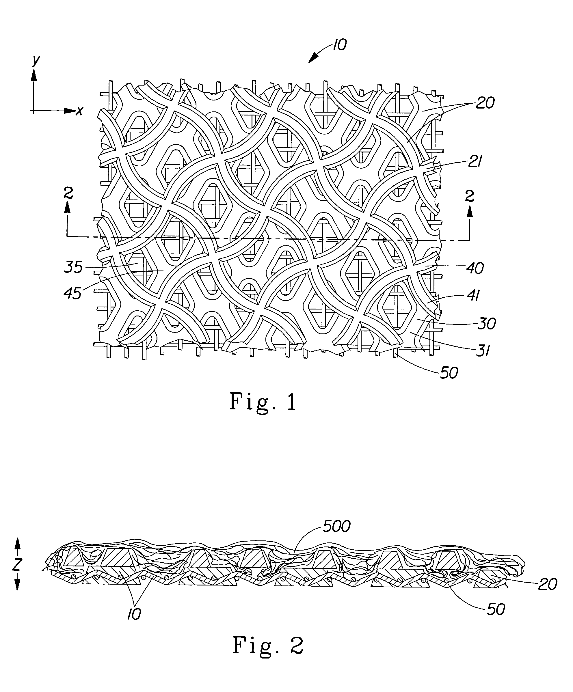 Process for producing a fibrous structure having increased surface area