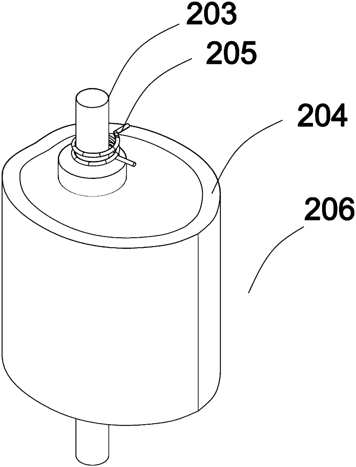Internal-expanding hollow cylinder clamp with rolling wheel