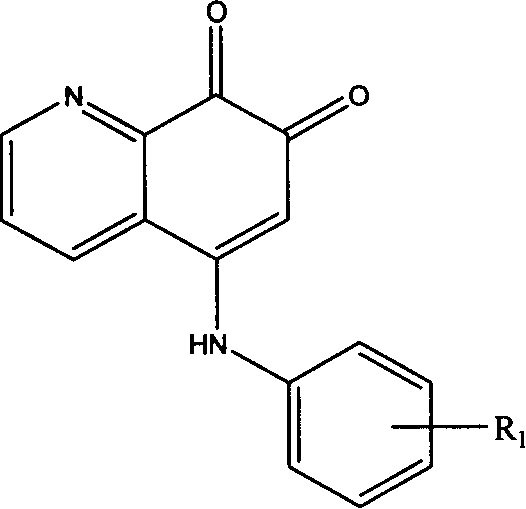5-arylamino quinolyl-7,8-dione derivative and its application in preparing antibiotic medicine