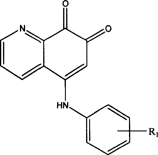 5-arylamino quinolyl-7,8-dione derivative and its application in preparing antibiotic medicine