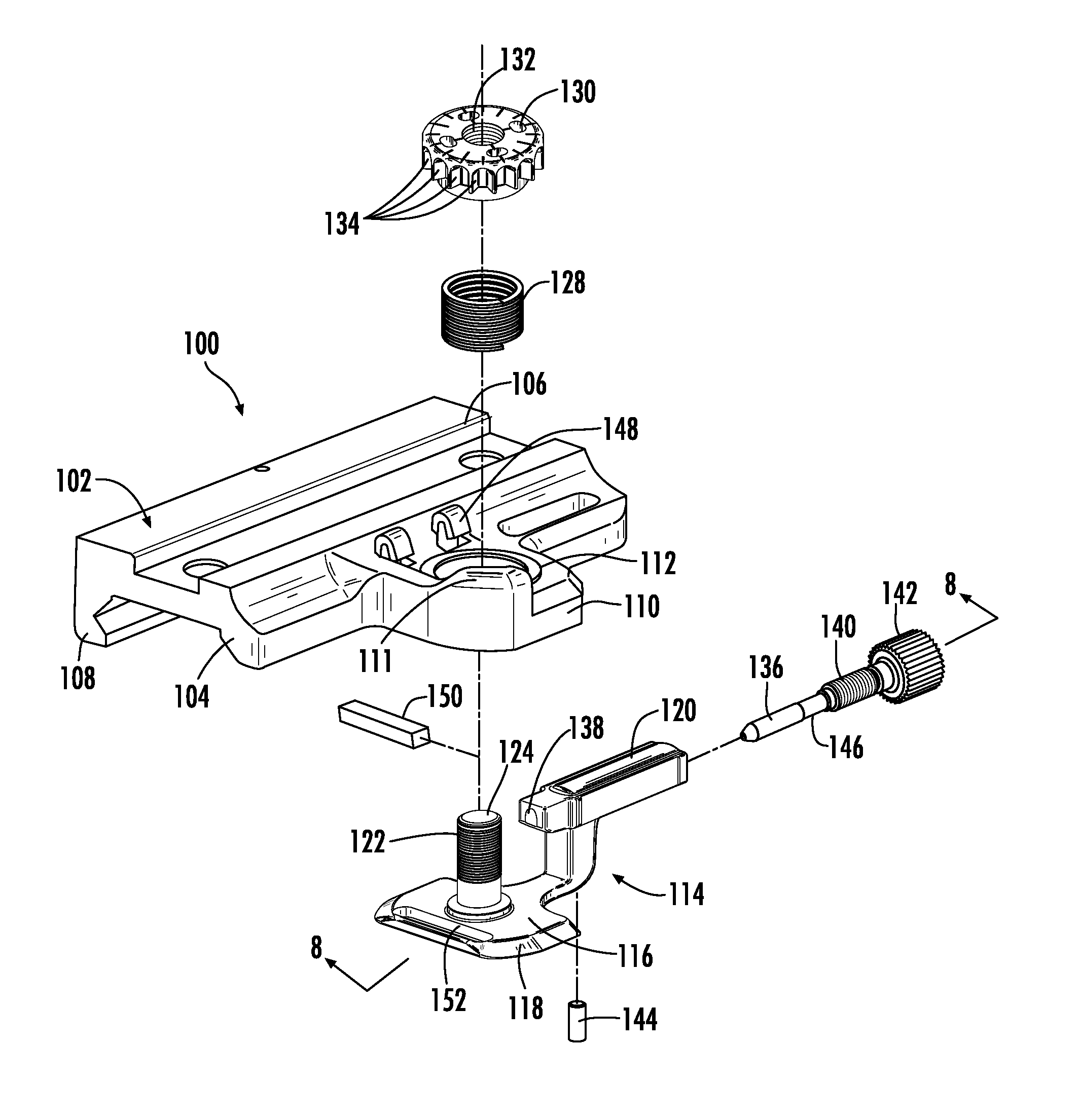 Buffered mounting assembly with magnetic foot