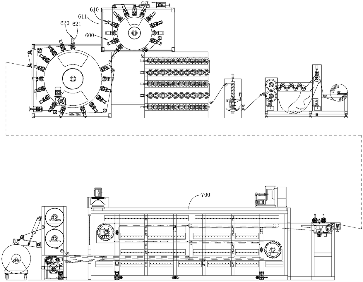 Front and back steam pad dyeing equipment and method thereof