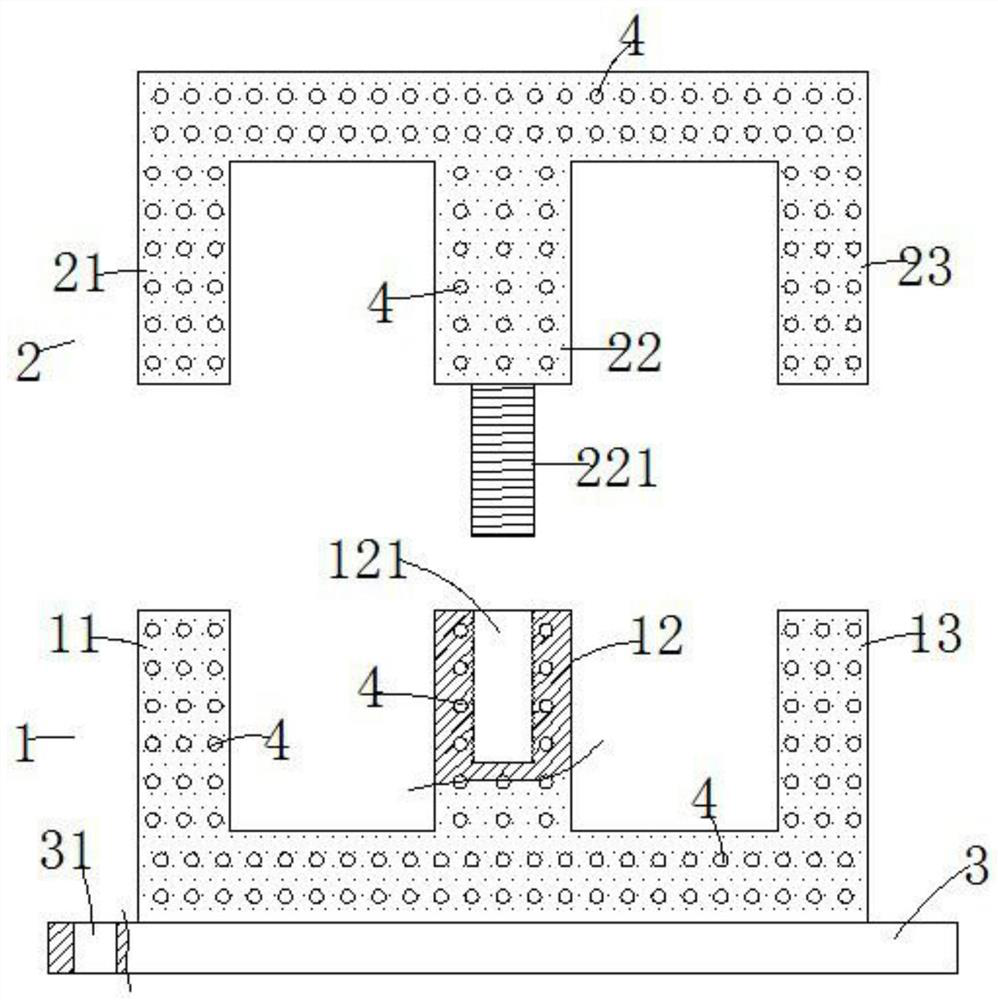 Double-layer combined ferrite core applied to power transformer