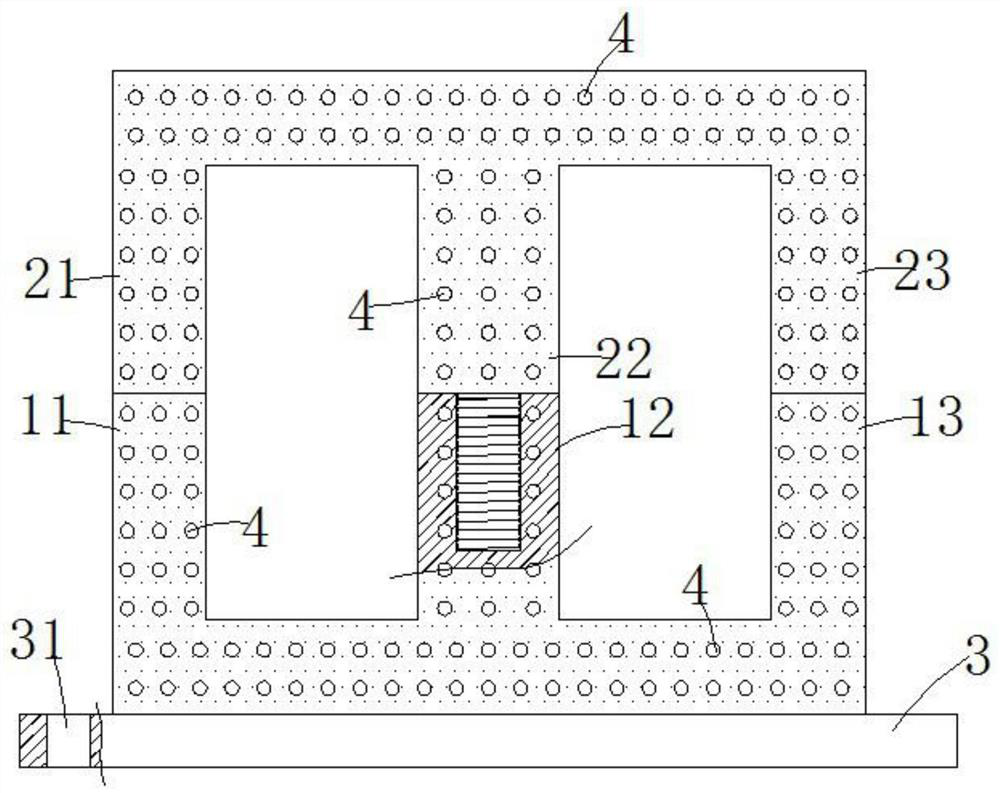 Double-layer combined ferrite core applied to power transformer