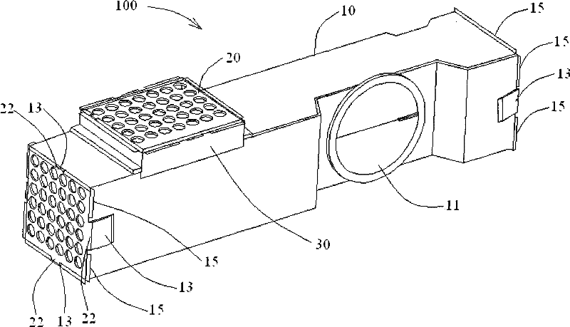 Heat radiating device of air-guide duct