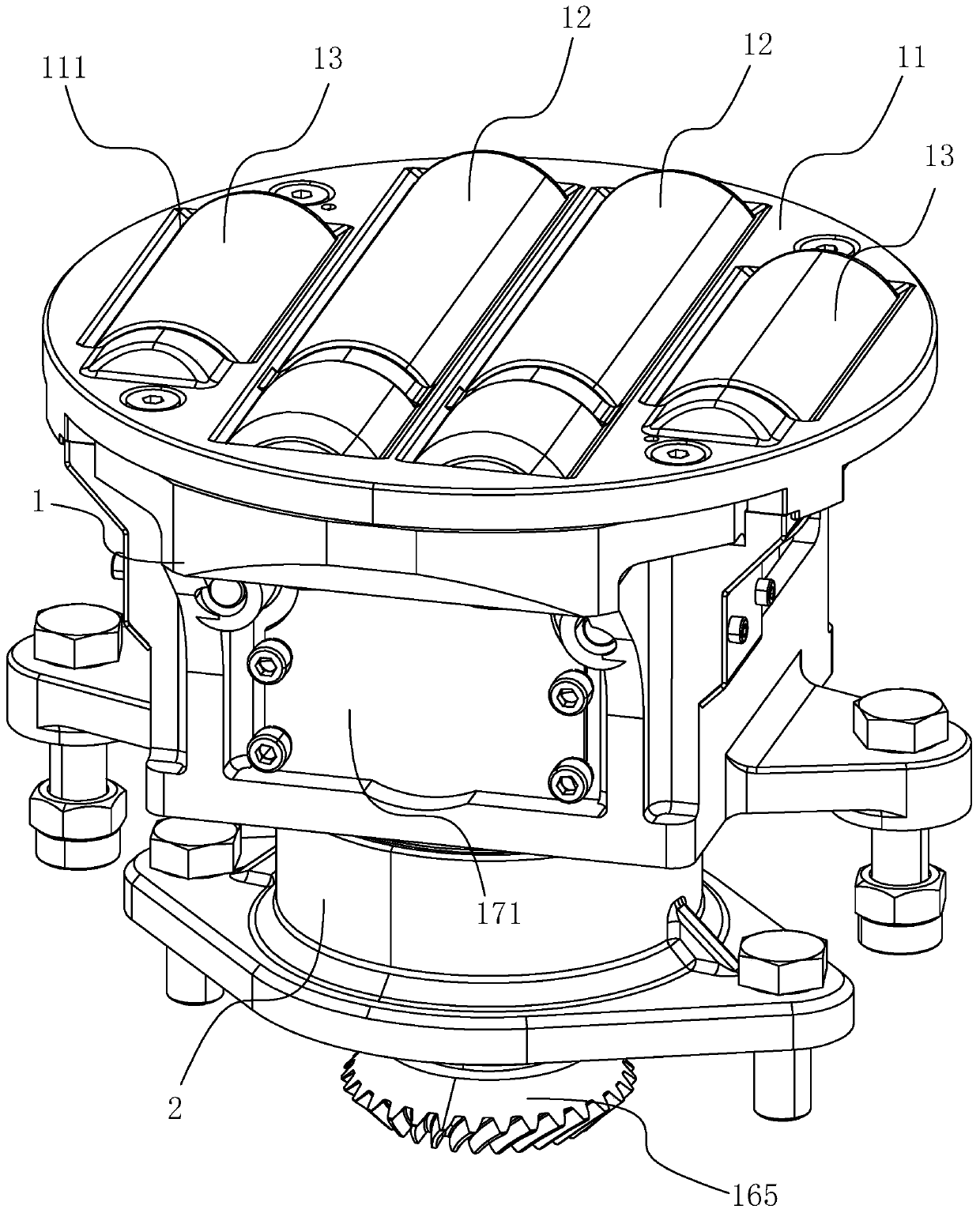 Gear box structure turntable assembly