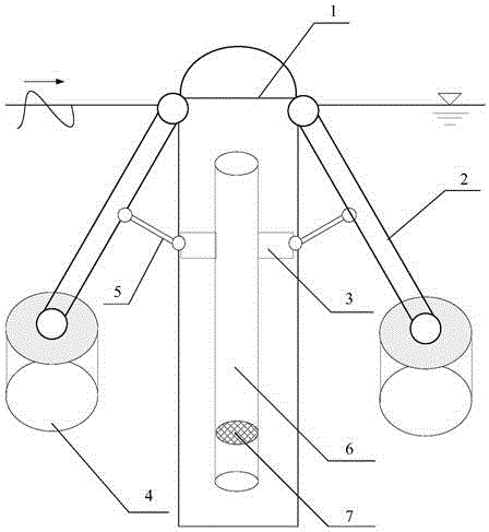 Umbrella-type wave power generation device employing hydro-generator