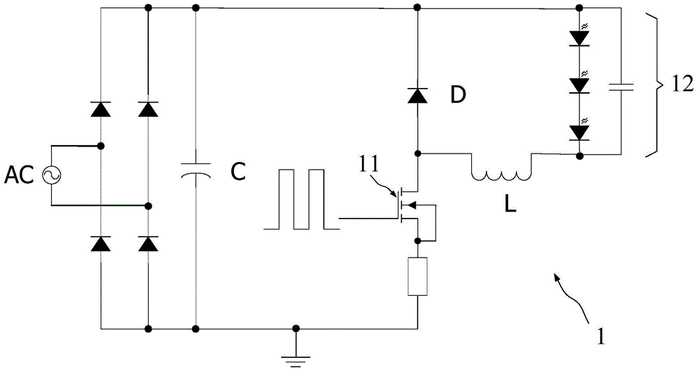 Constant-current driving circuit for LED switch