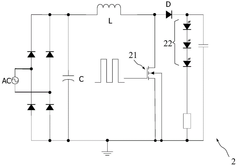 Constant-current driving circuit for LED switch