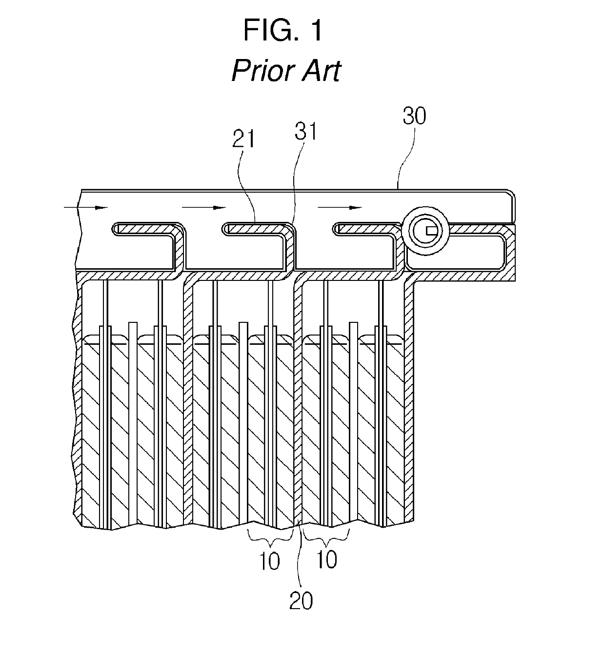 Water-cooling type secondary battery