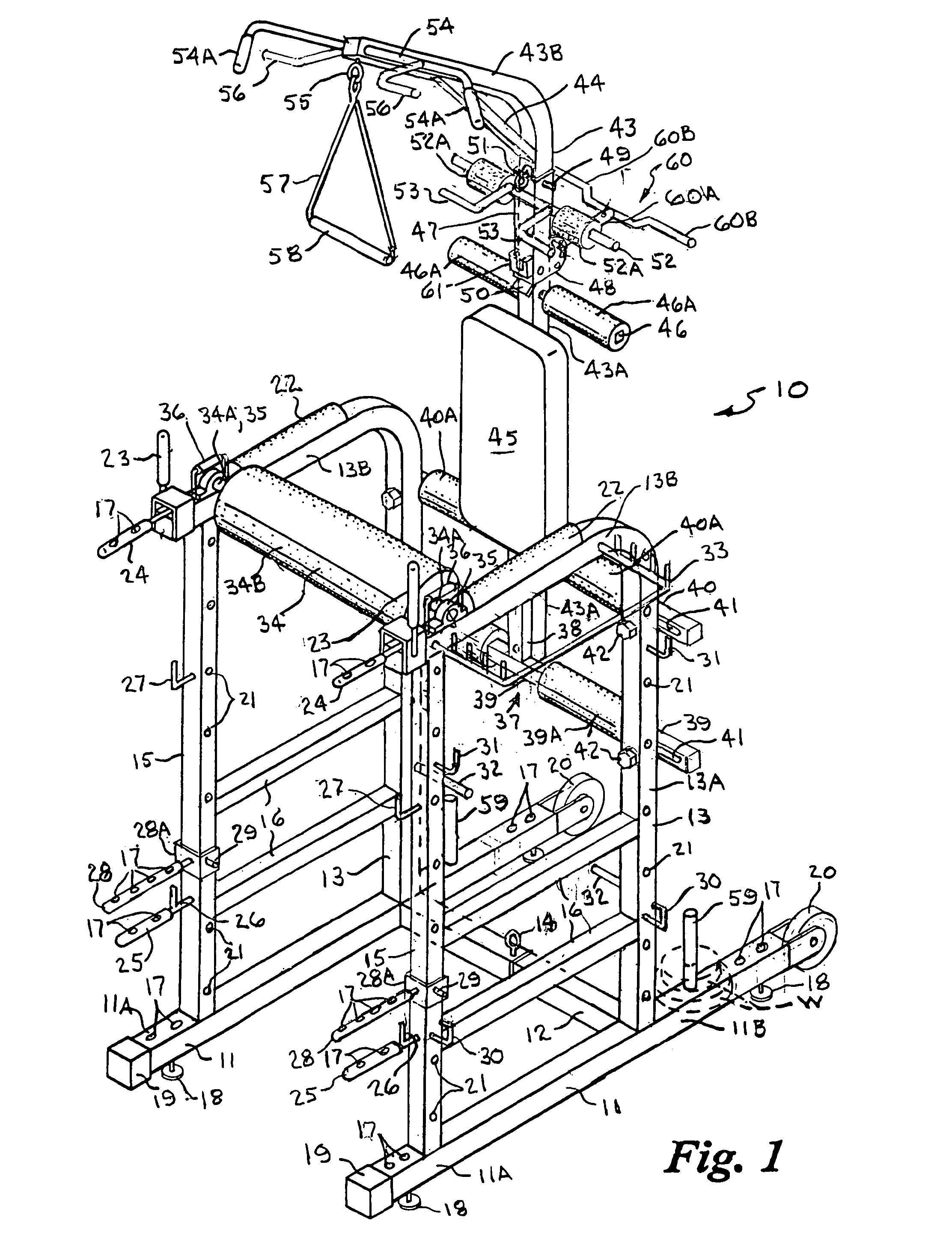 Apparatus for back therapy and multiple exercises