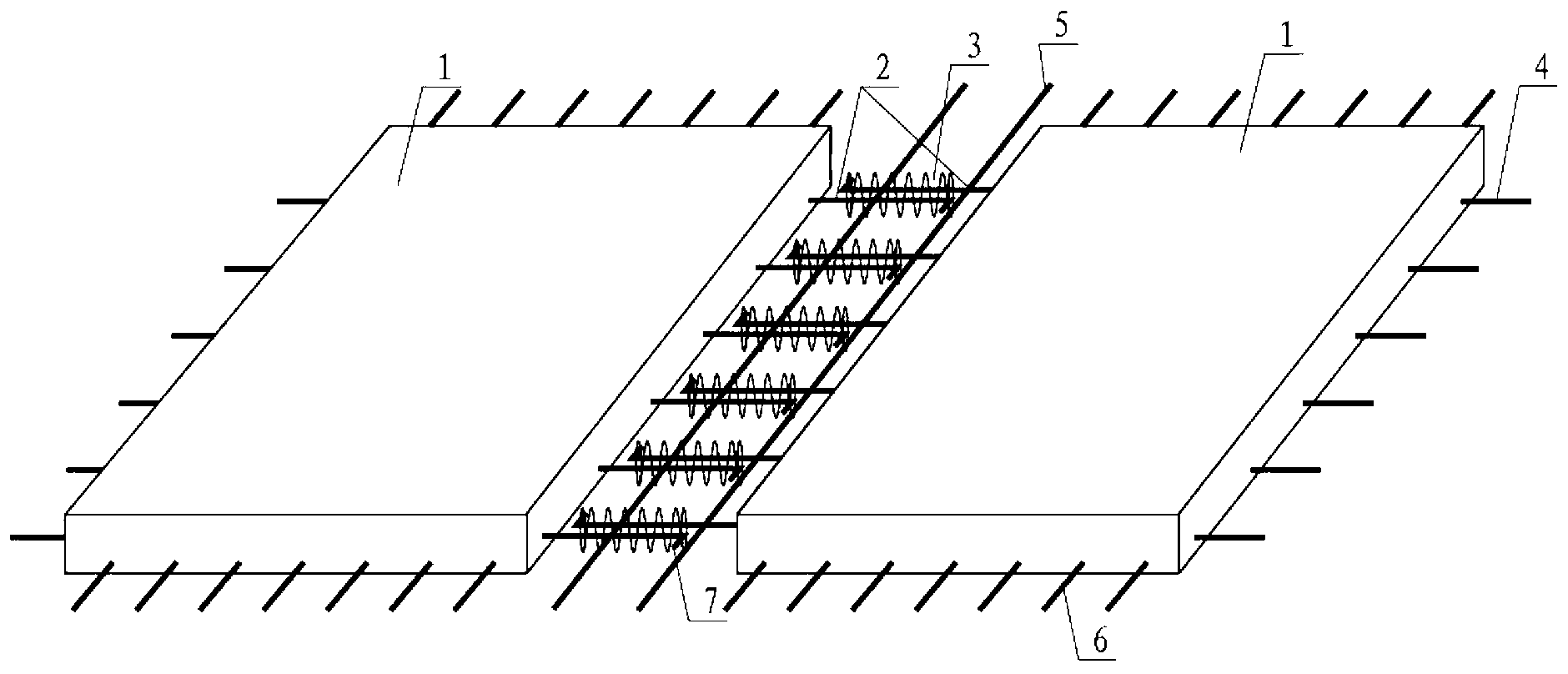 Method for splicing and connecting precast reinforced concrete floor slabs within span