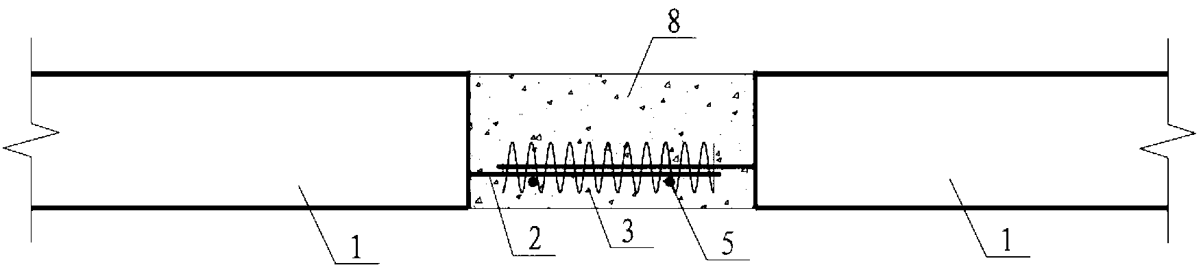 Method for splicing and connecting precast reinforced concrete floor slabs within span