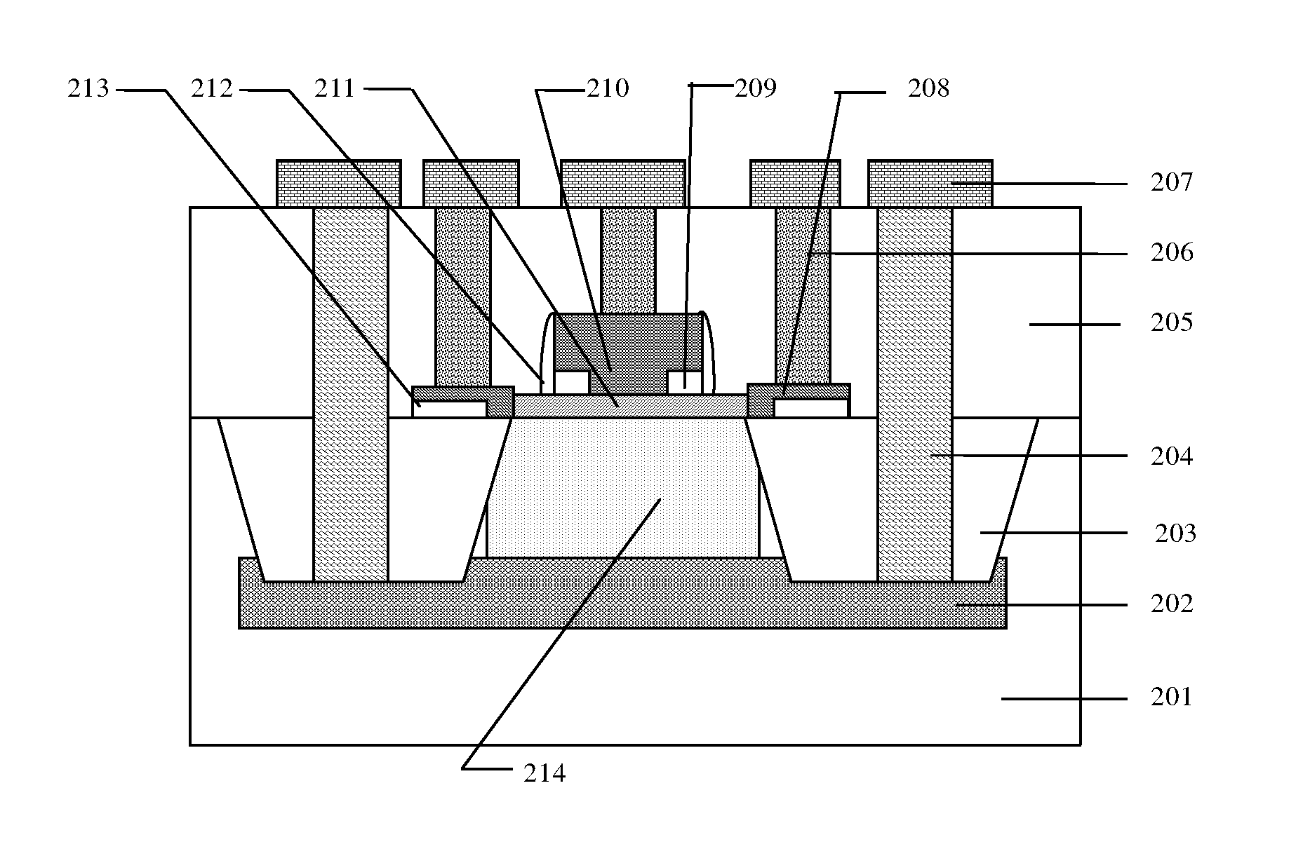 SiGe HETEROJUNCTION BIPOLAR TRANSISTOR MULTI-FINGER STRUCTURE