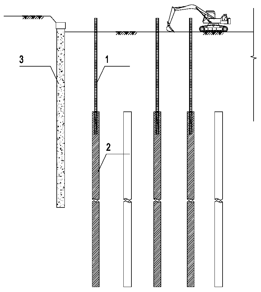 Forward-reverse combined construction method for foundation pit of non-permanent vertical support system