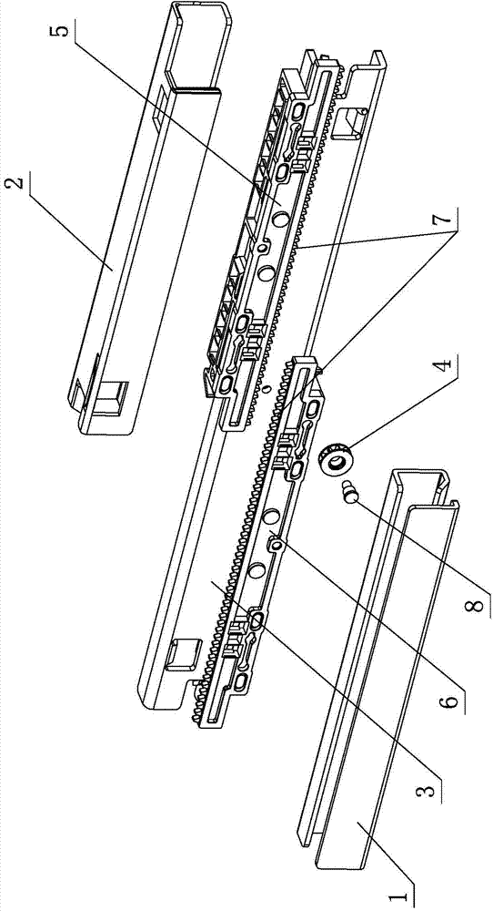 Limiting and stabilizing structure of drawer sliding rail