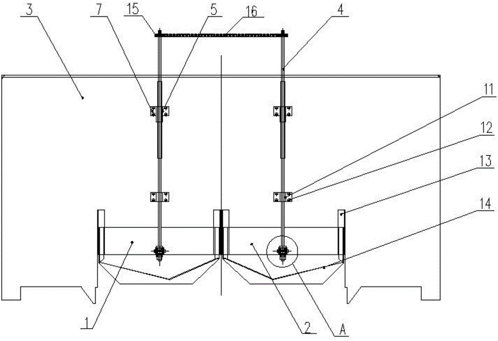 Adjustable material door mechanism of spreading machine