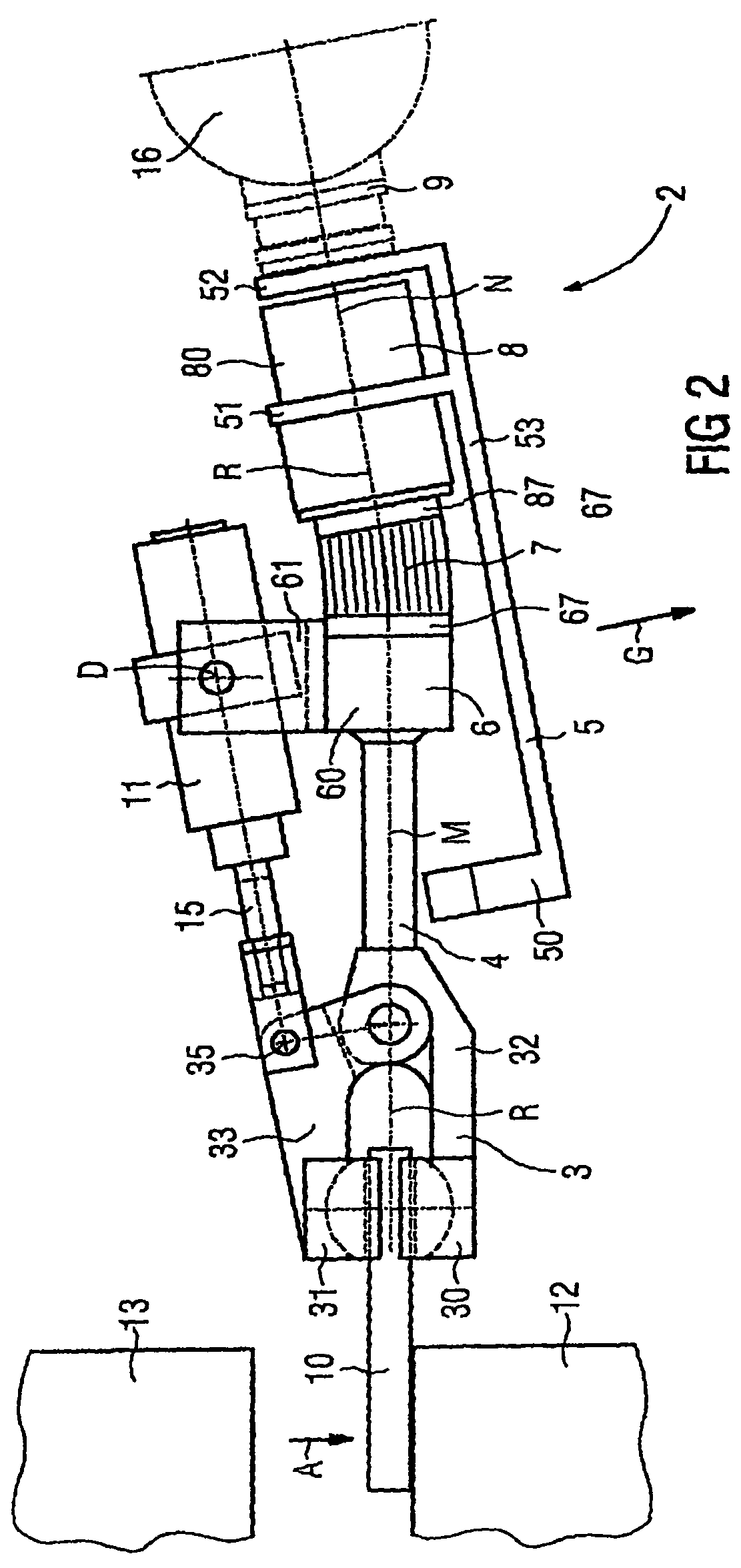 Device for handling a workpiece during a shaping process