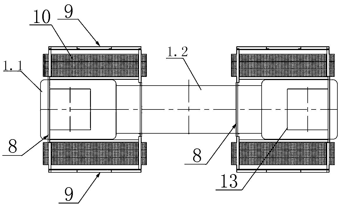 A construction method of a prestressing device for bridges without prestressing beams